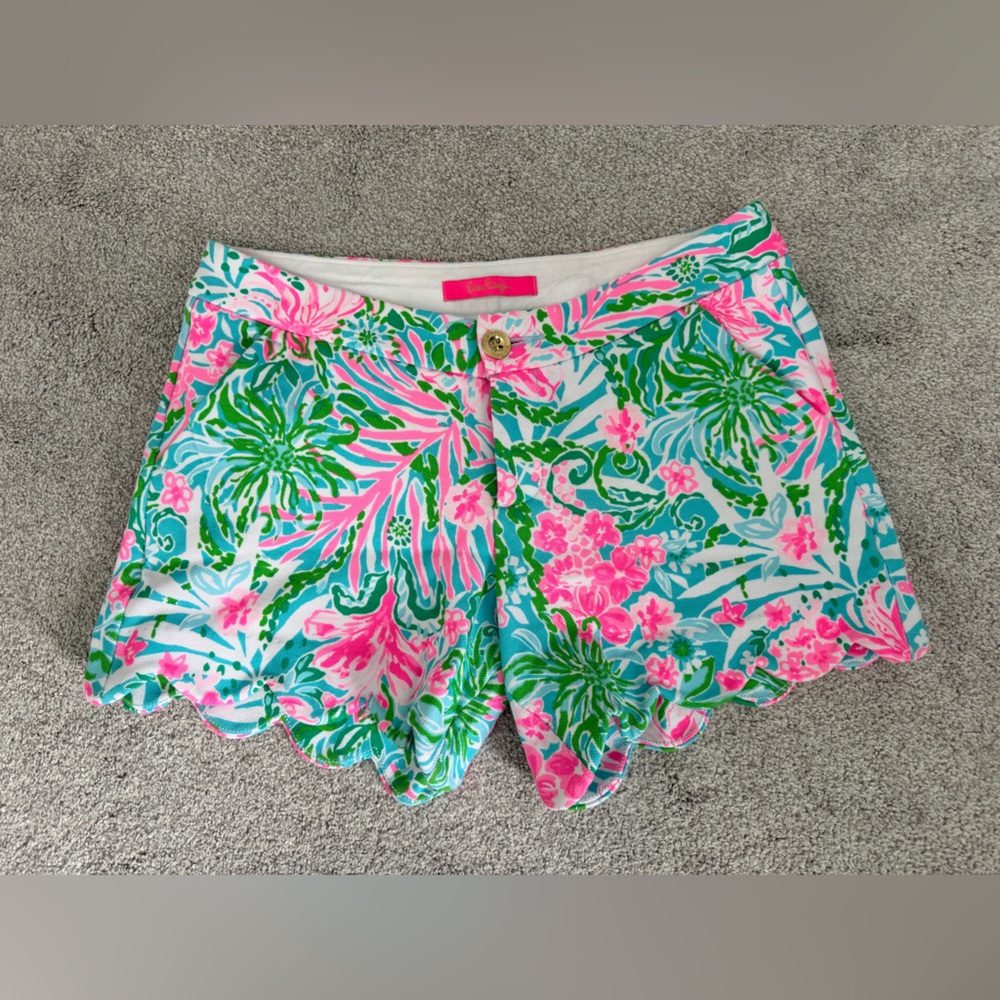 Lilly Pulitzer Pink and Blue High Waist Shorts